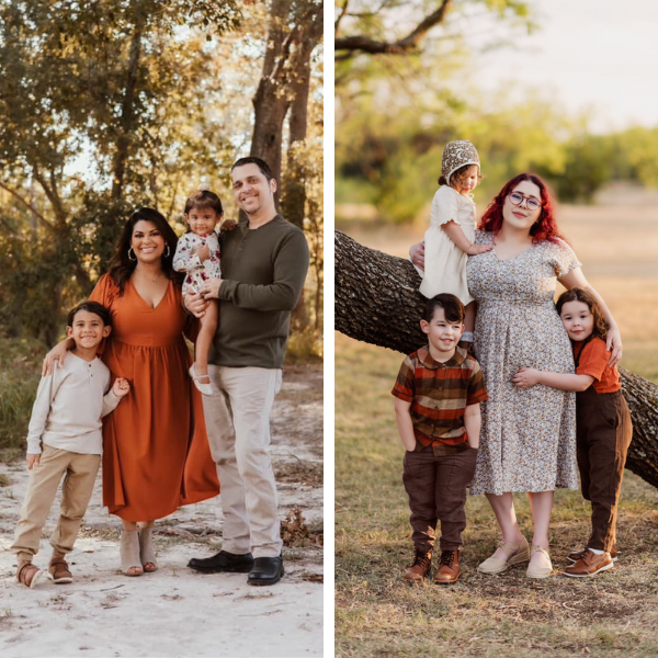 Fall family photo dresses for breastfeeding moms