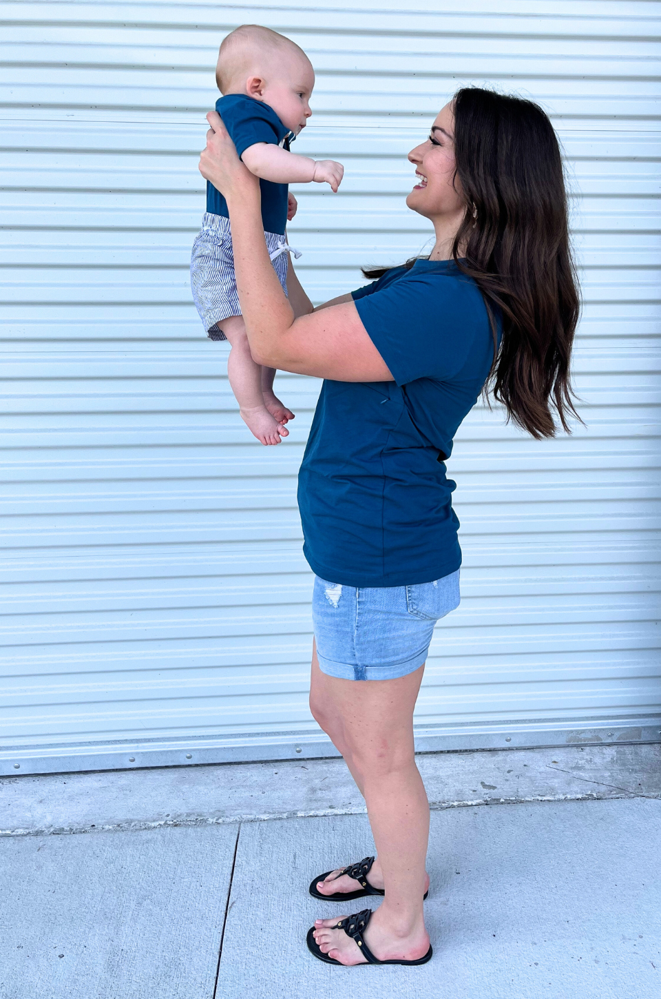 Mama and Mini matching set in blue