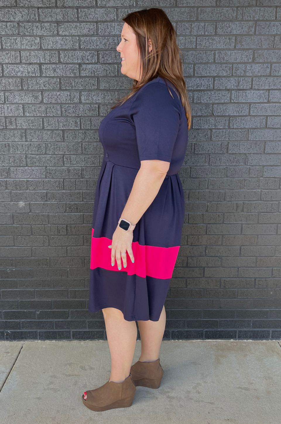 pink and blue navy nursing dress