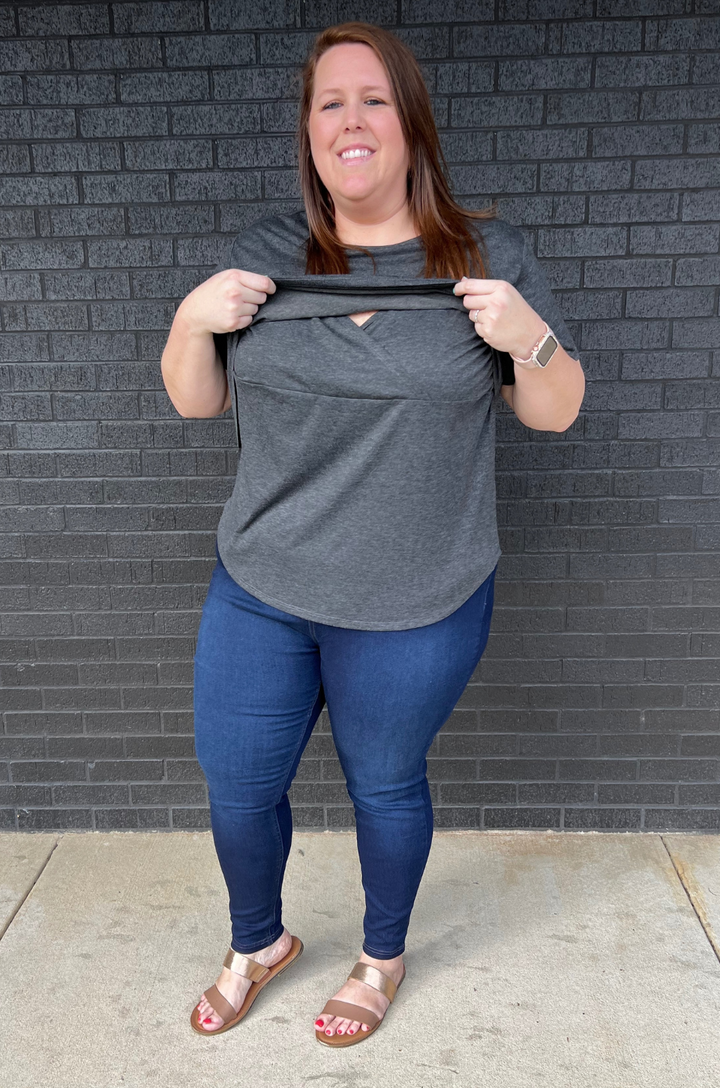 Charcoal nursing tee