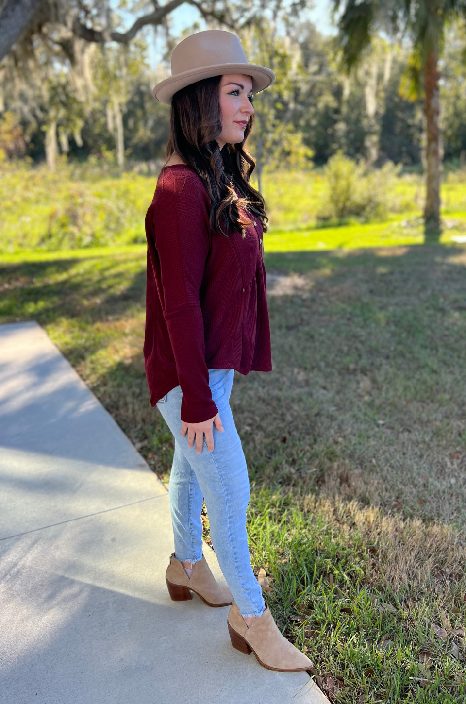 Merlot nursing top with buttons