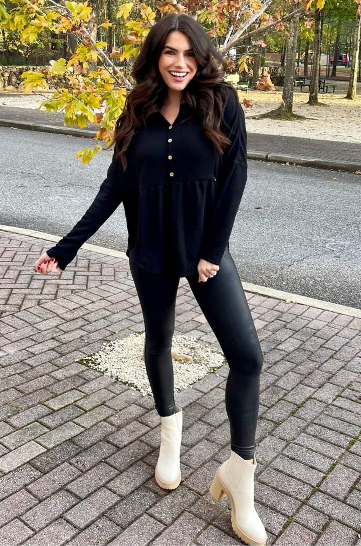 Knit black nursing top