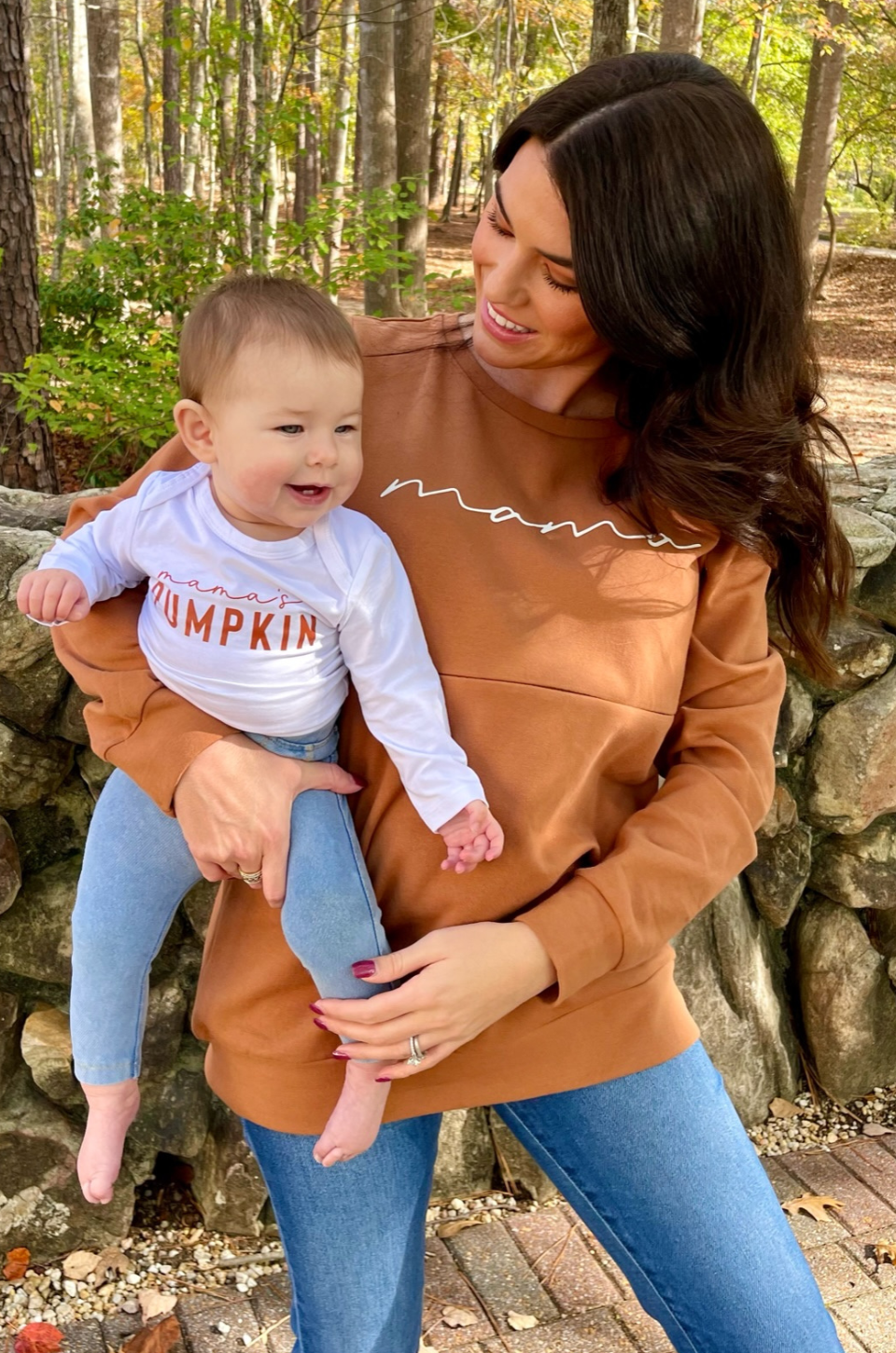 Mama's Pumpkin onesie to match Mama nursing sweatshirt