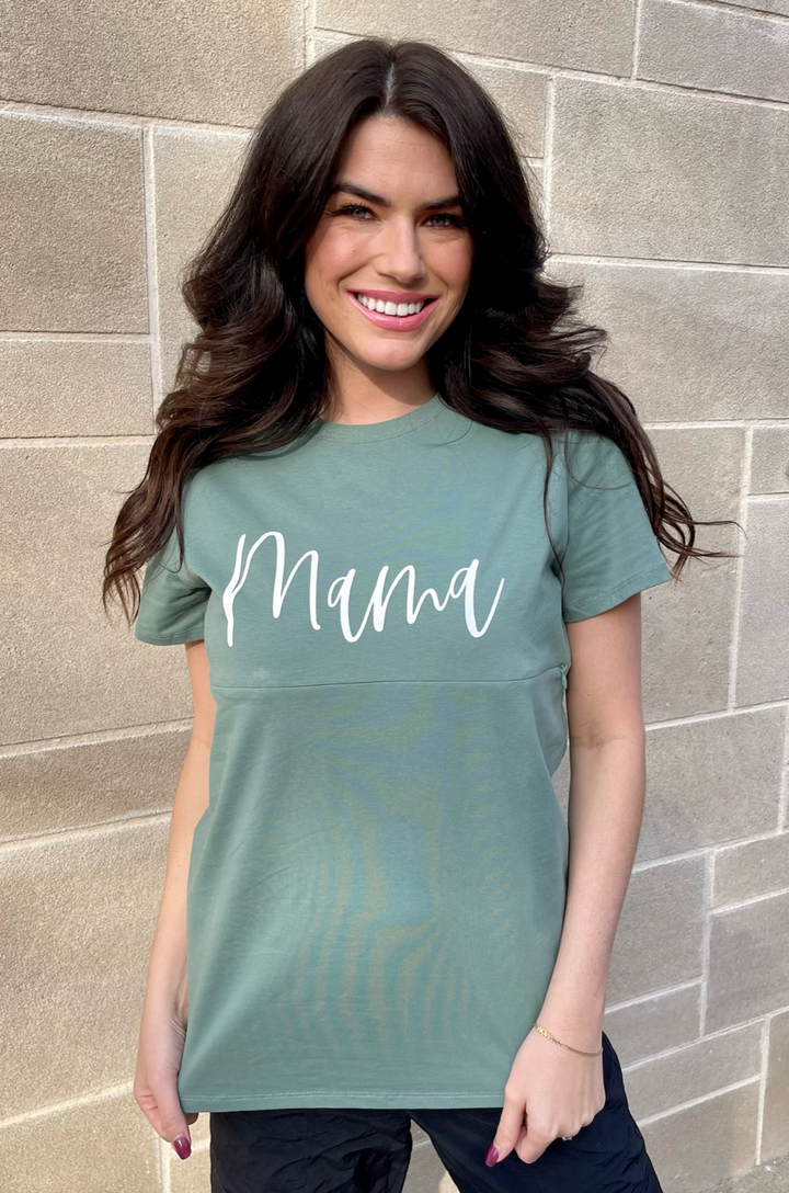 Mama nursing shirt in green