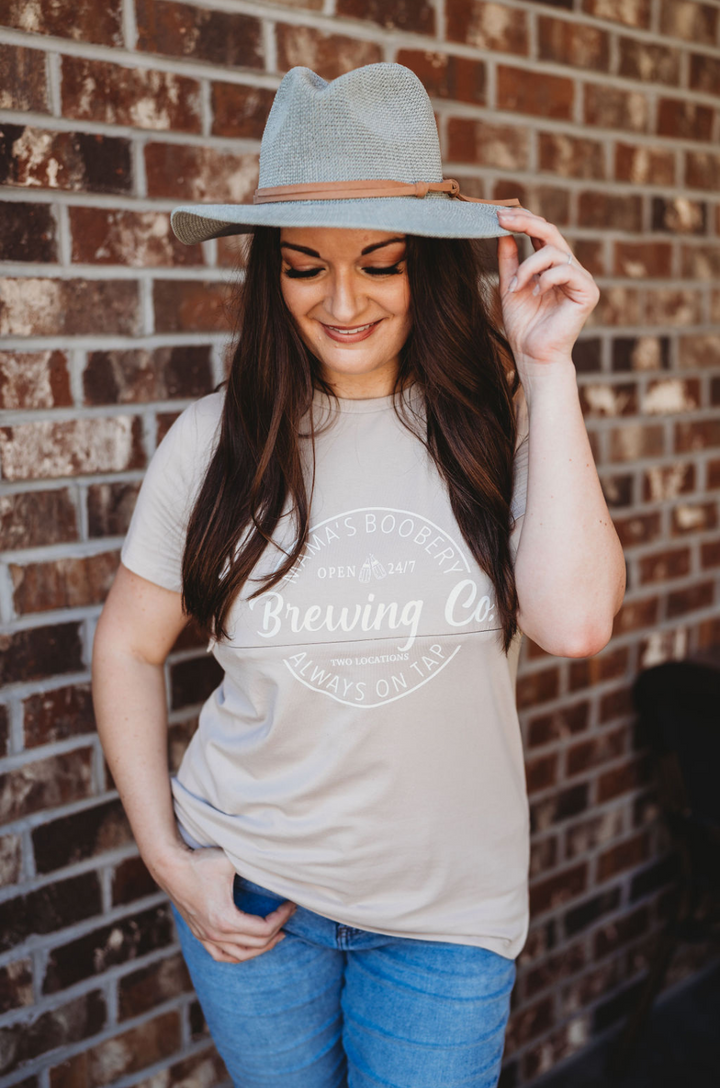 Nursing tee mama's boobery always open 