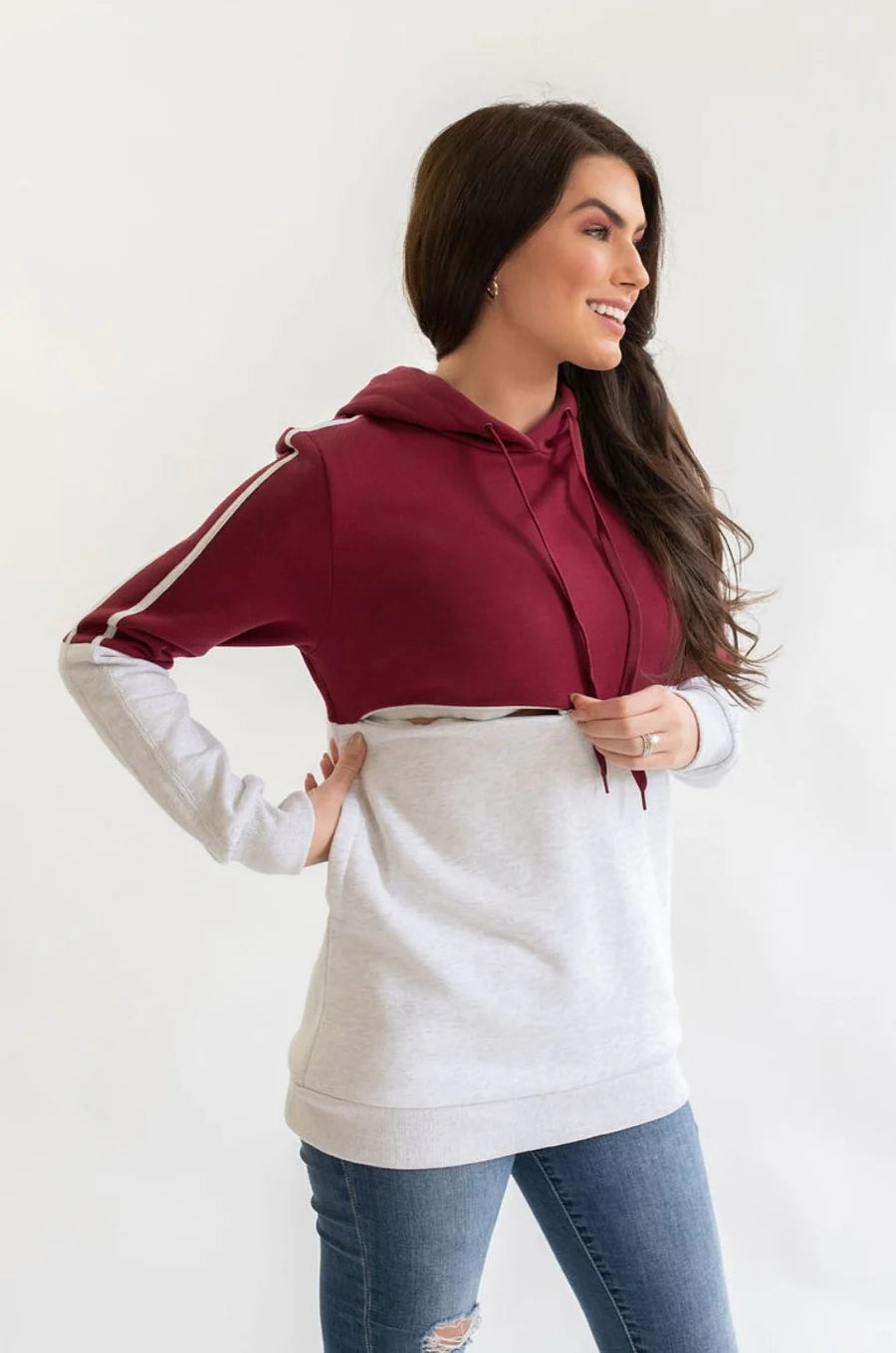 Maroon hoodie for nursing 