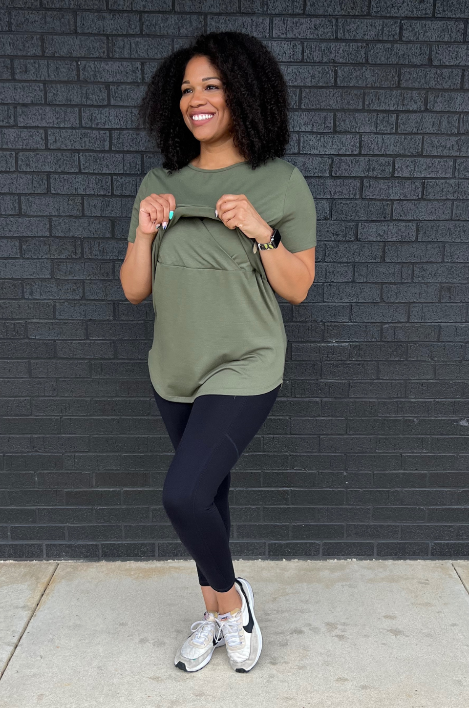 Olive nursing top