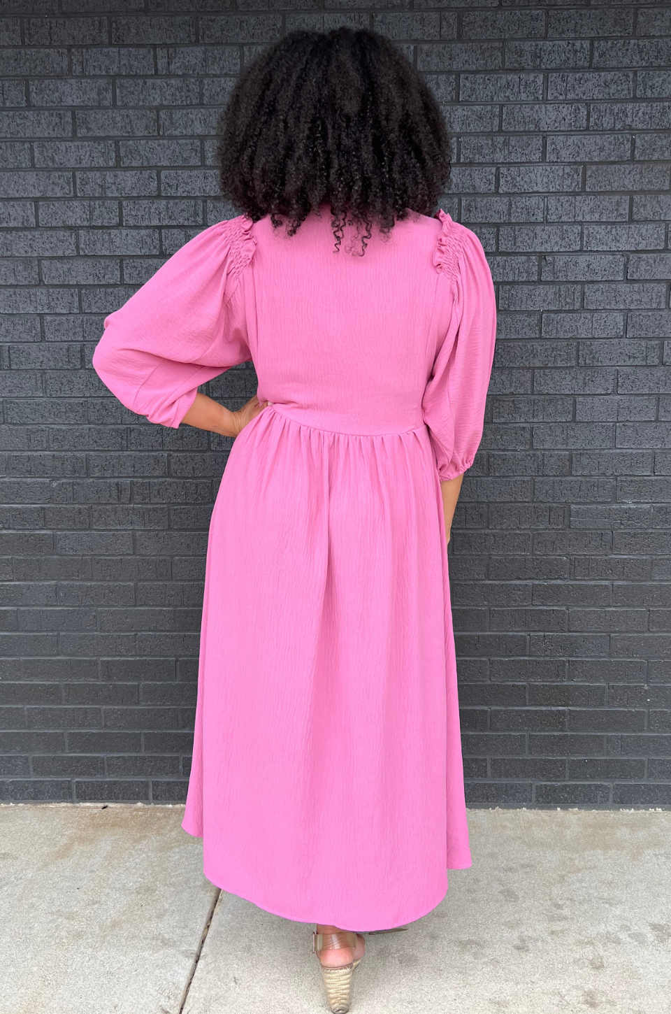 pink nursing dress