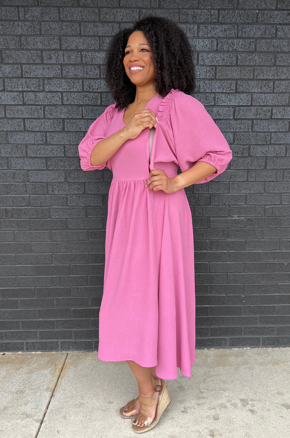 Pink nursing dress