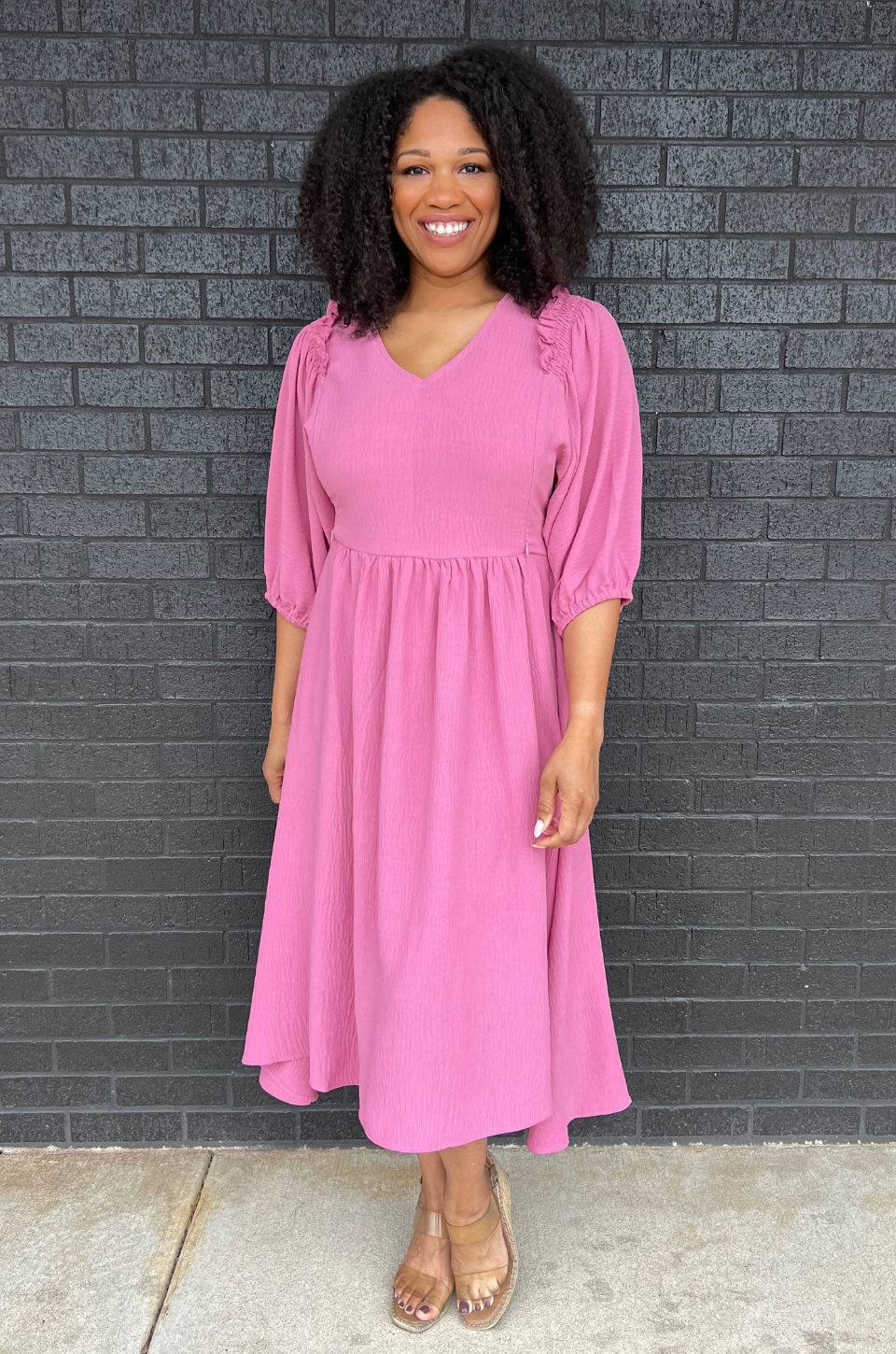 pink nursing dress