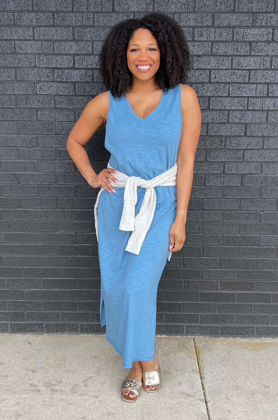 COTTON BLUE NURSING DRESS