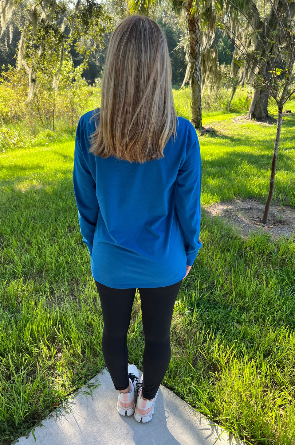 PRE-ORDER Mama's Boobery Long Sleeve Nursing Top - Blue