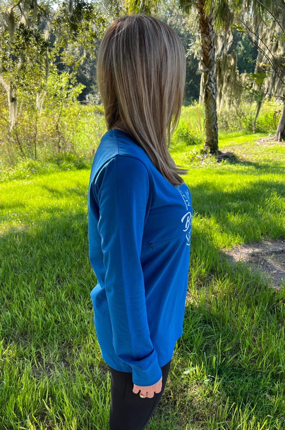 PRE-ORDER Mama's Boobery Long Sleeve Nursing Top - Blue