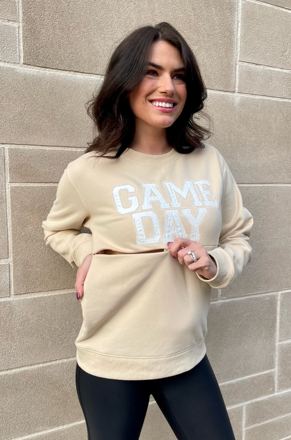 Game Day Nursing Sweatshirt- Tan