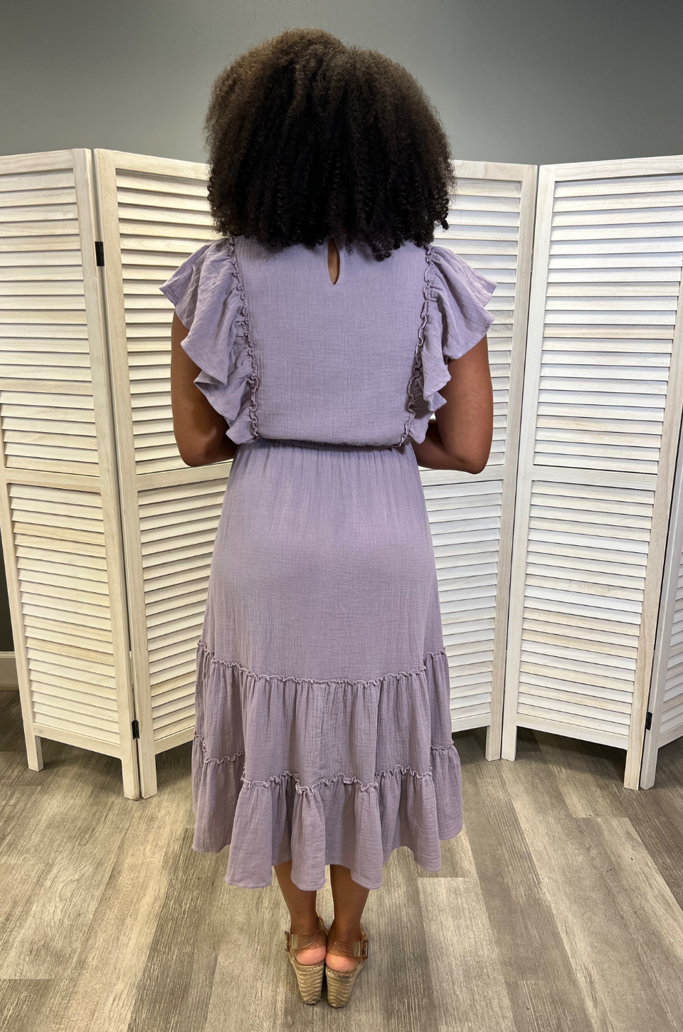 purple cotton nursing dress