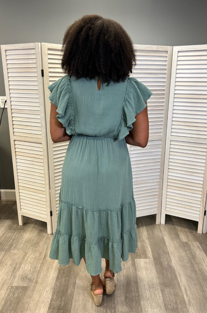 green nursing dress