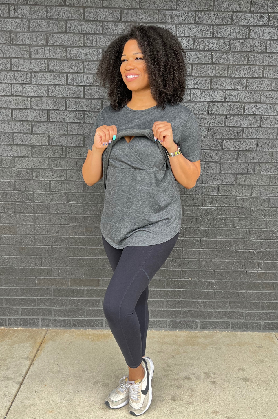 charcoal nursing shirt