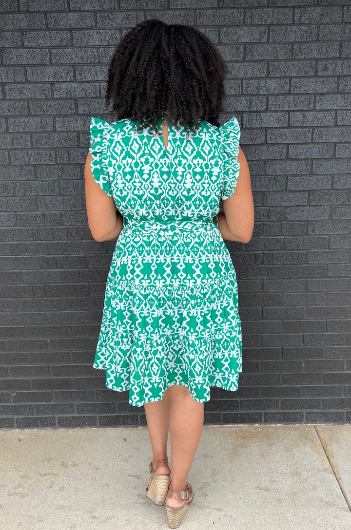 green print nursing dress