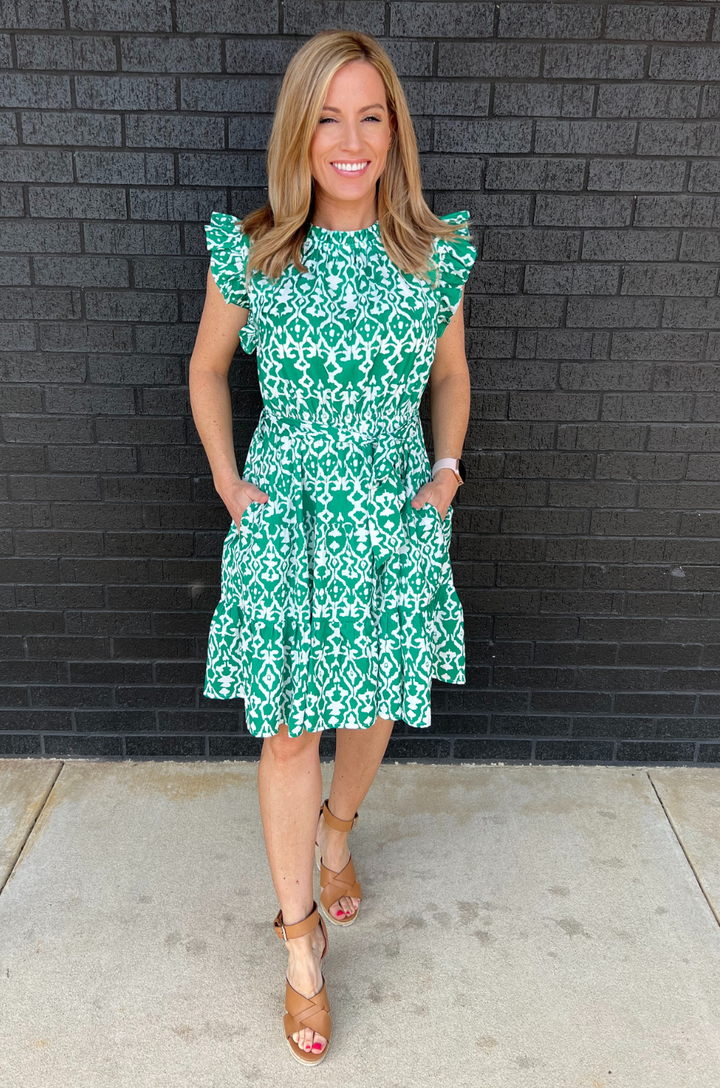 green print dress for breastfeeding