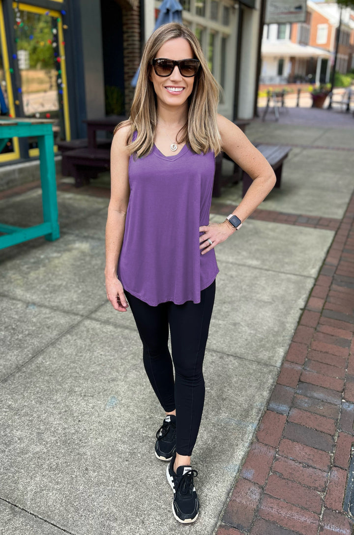 Nursing Swing Tank Top With Side Opening - Purple