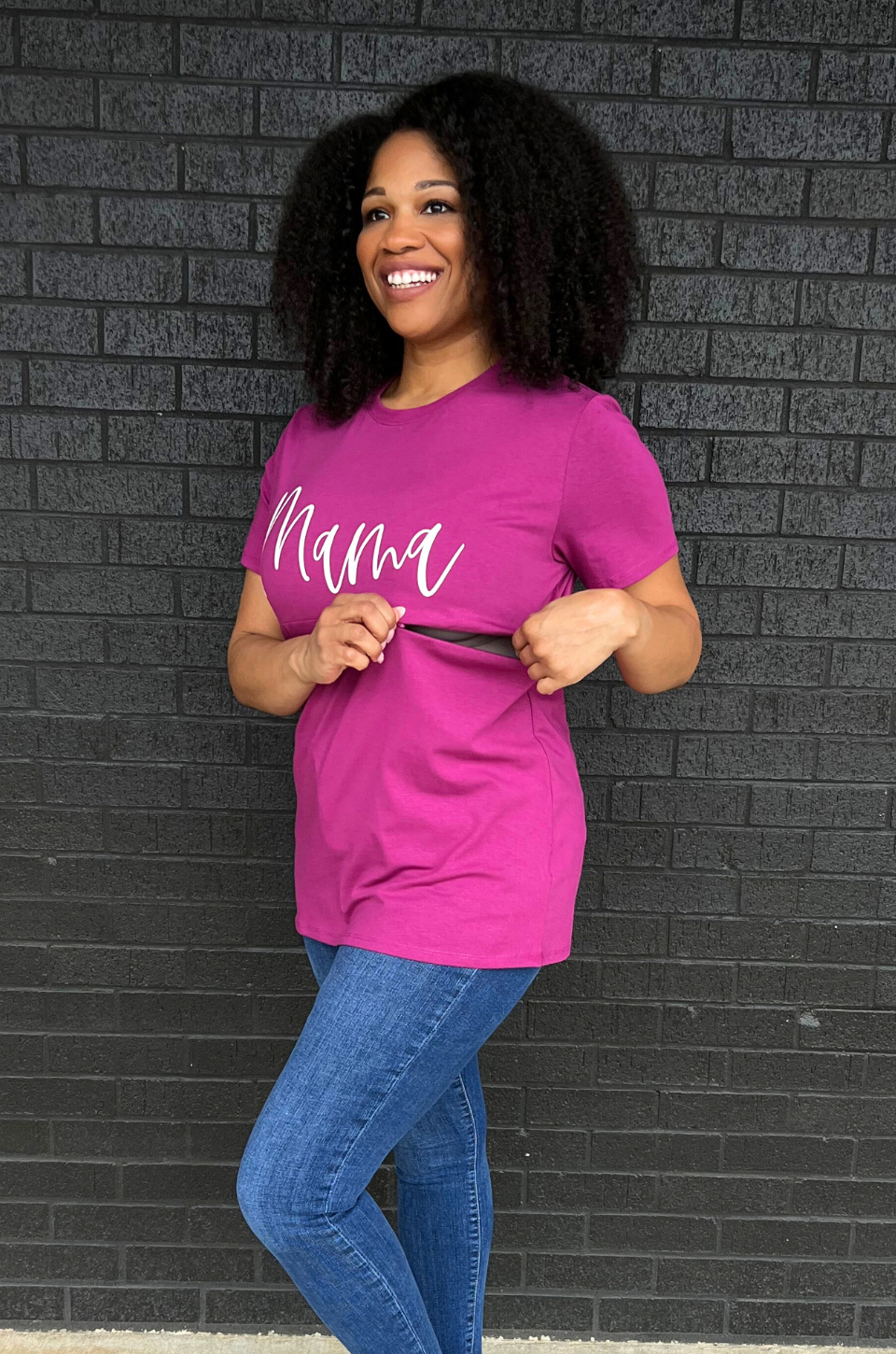 mama nursing top pink