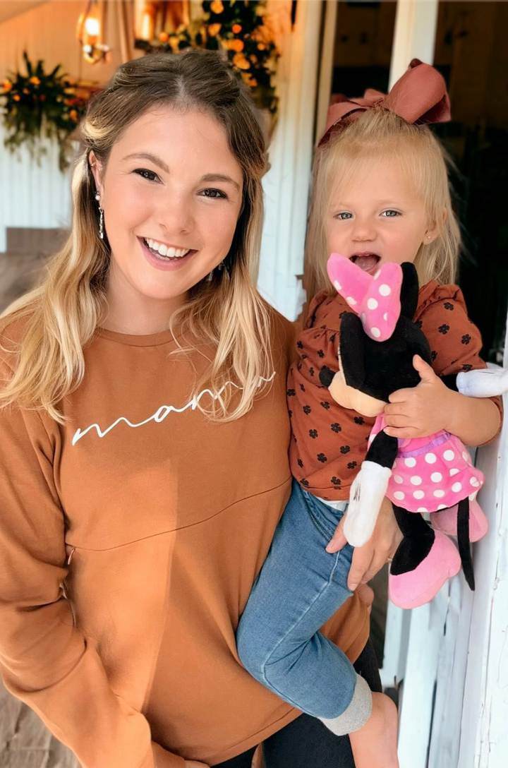 mama sweatshirt in brown