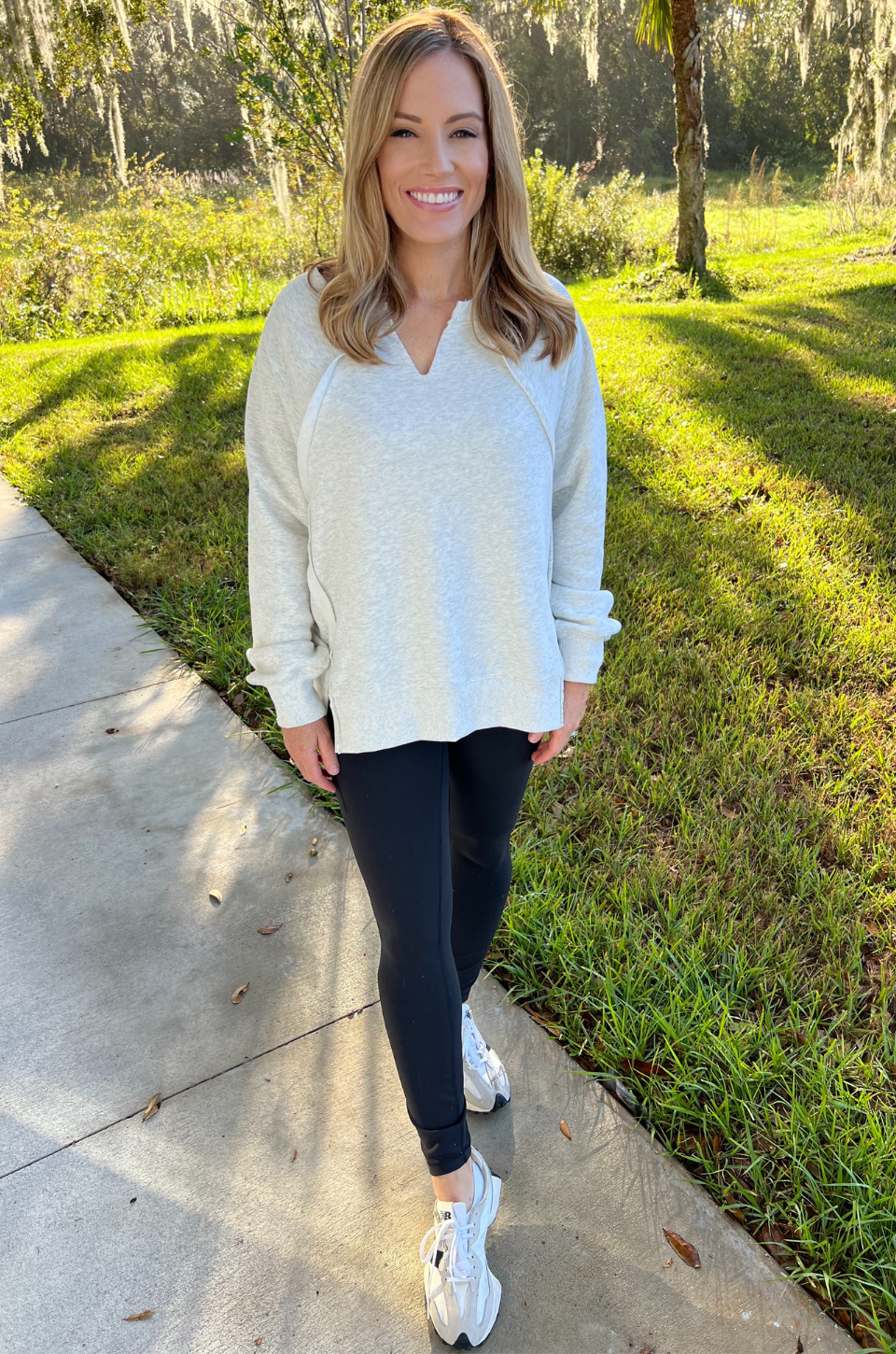 COMING SOON Super Oversized Nursing Crewneck Sweatshirt - Light Gray