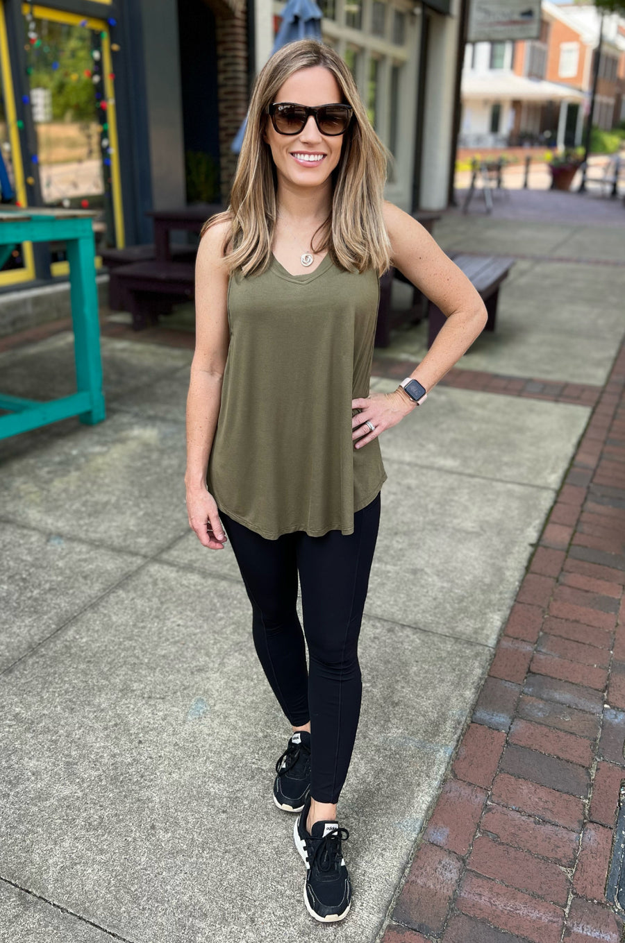 Nursing Swing Tank Top With Side Opening - Olive