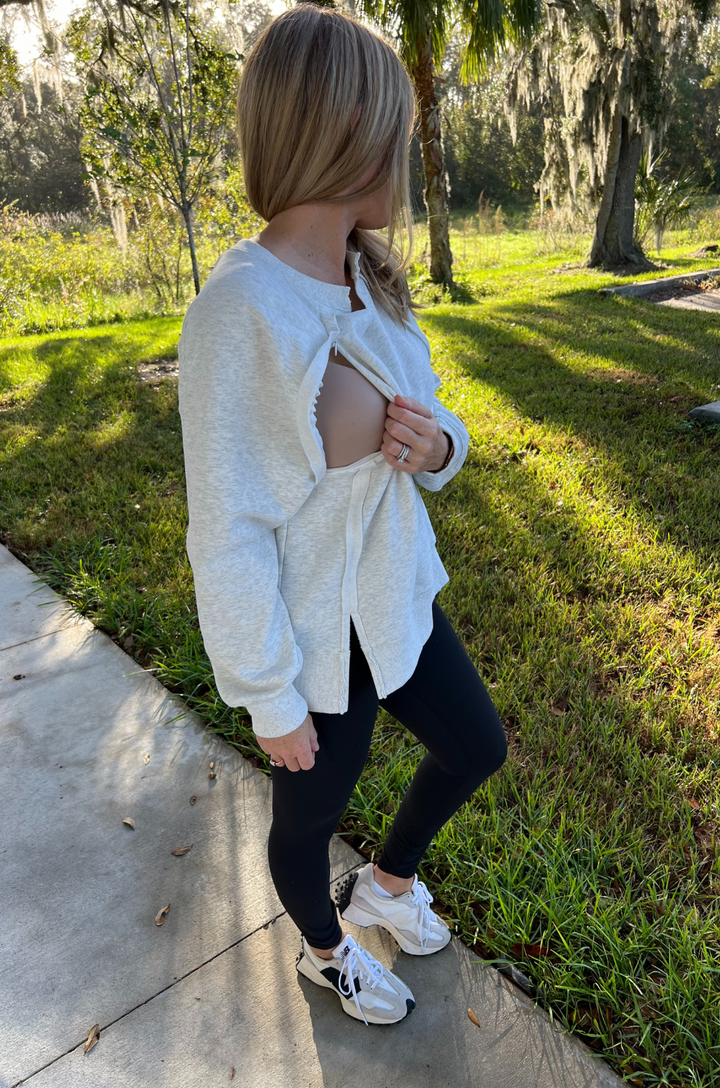 super oversized breastfeeding top