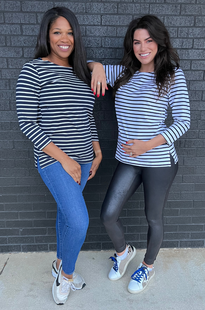 Striped nursing shirt for moms