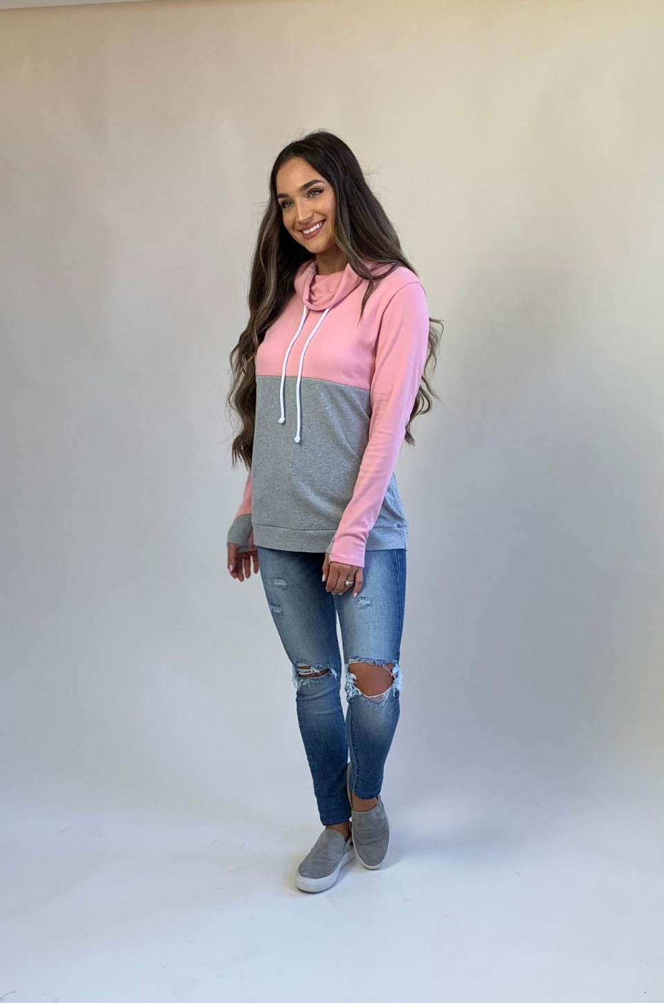 Pink nursing hoodie for moms