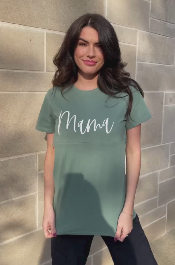 Mama nursing shirt in green