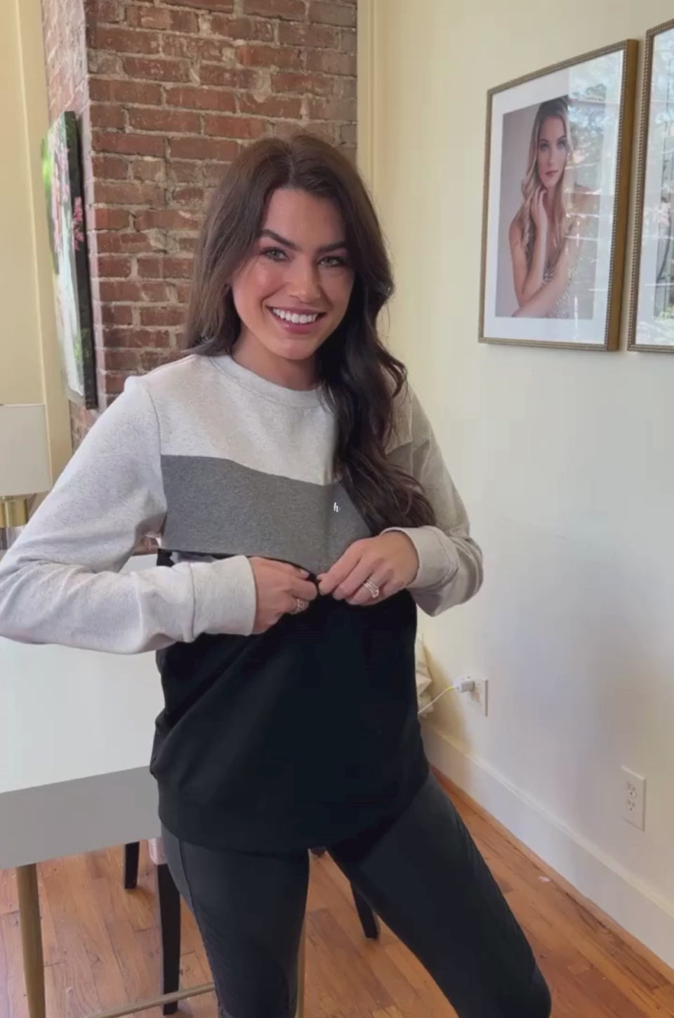 Gray sweetheart nursing sweatshirt