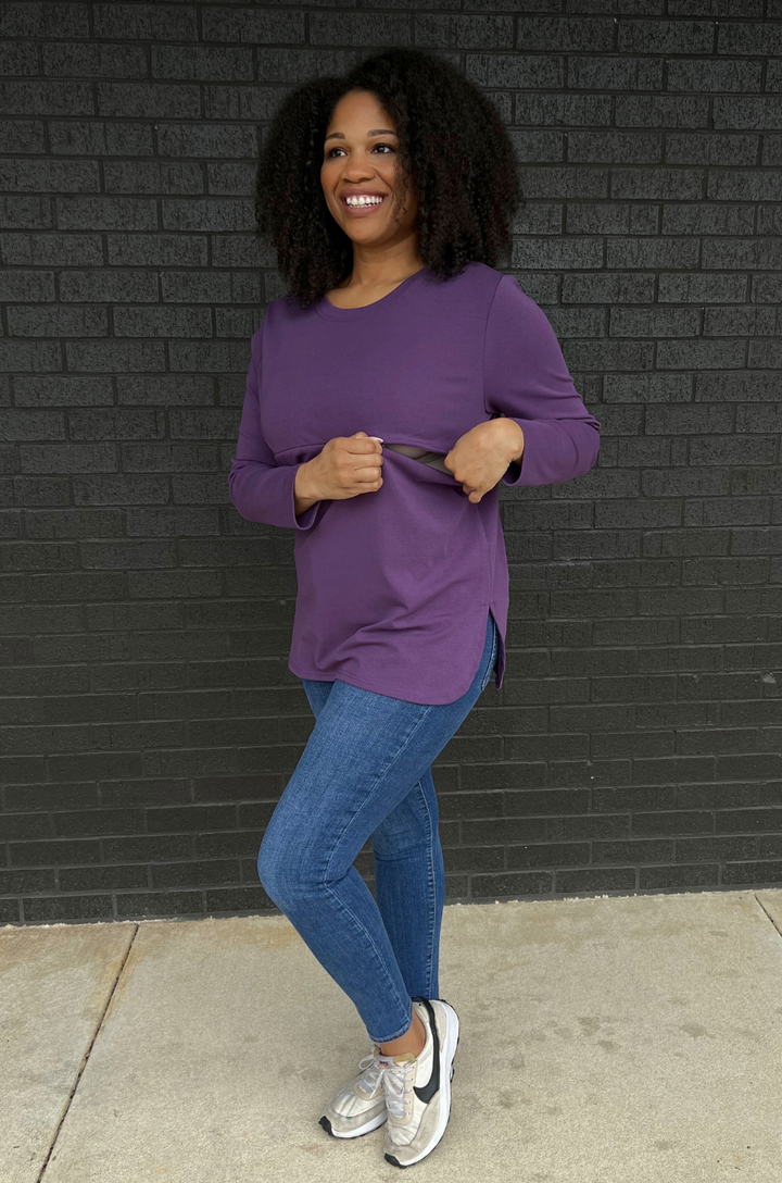 nursing tunic purple