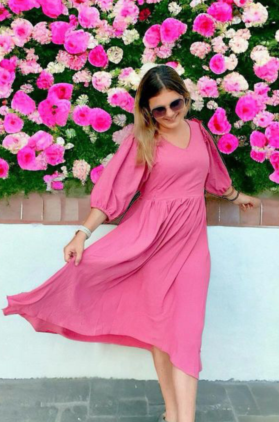 pink nursing dress