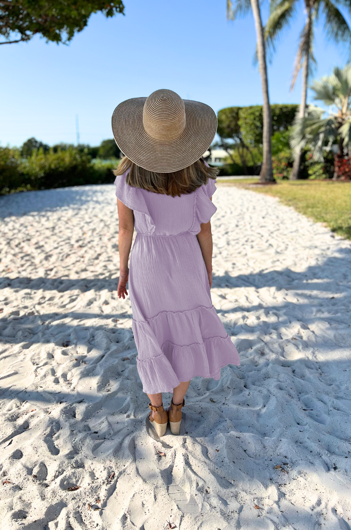 cotton nursing dress lavender