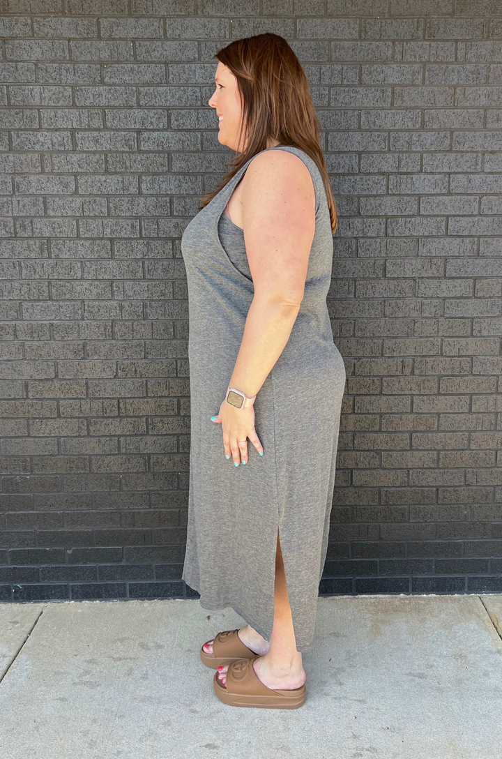 gray nursing dress