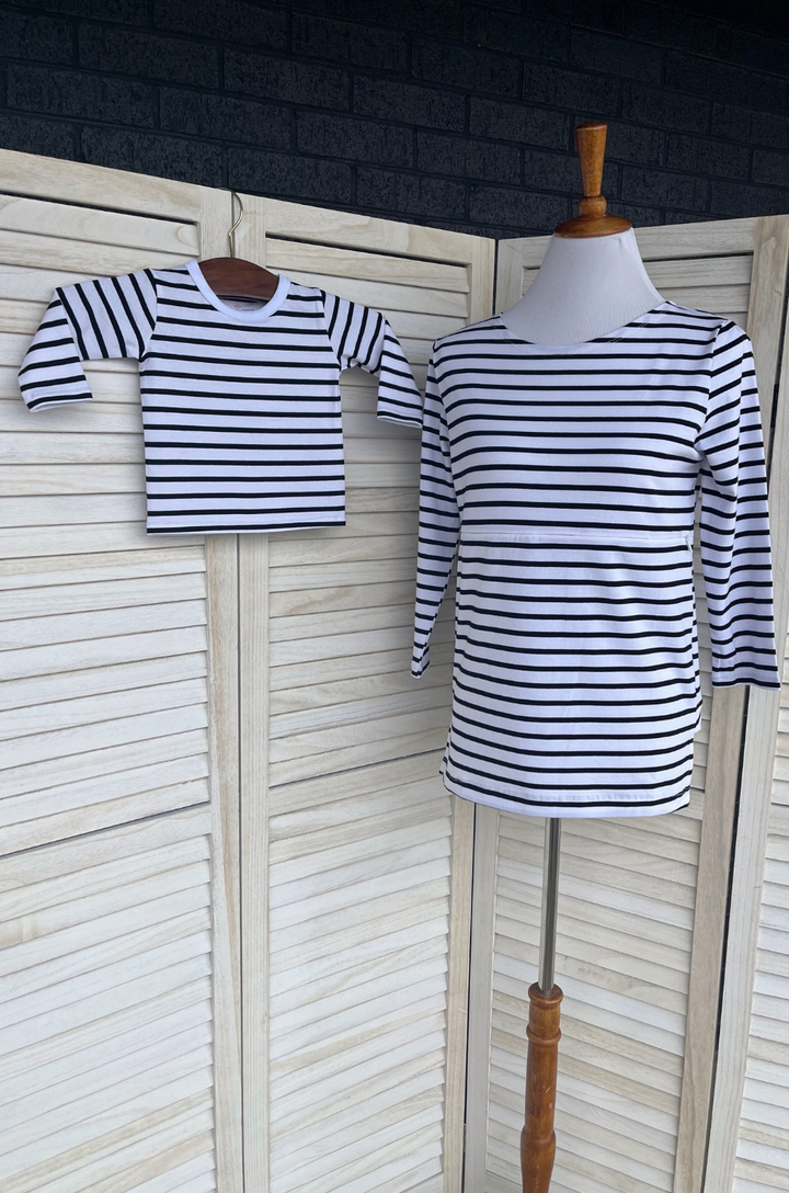 striped baby mama and baby shirt