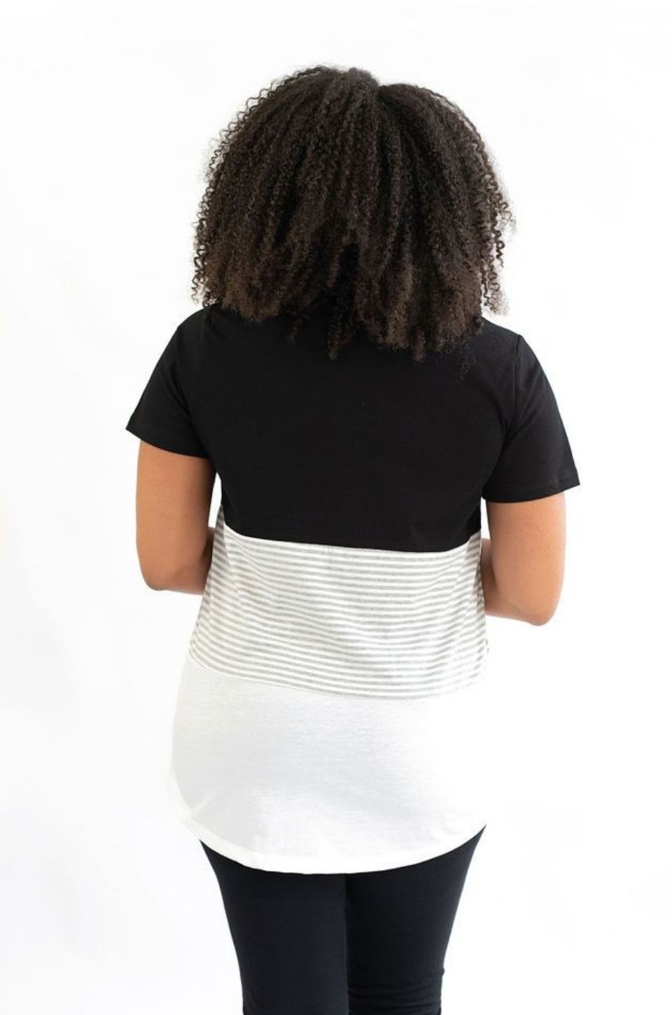 long nursing tee for breastfeeding