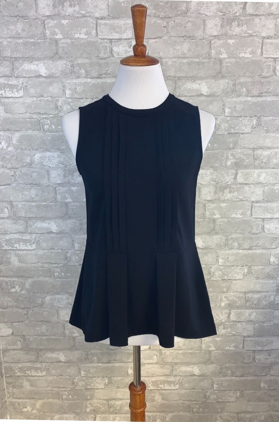 Pleated Peplum Nursing Tank Top - Black