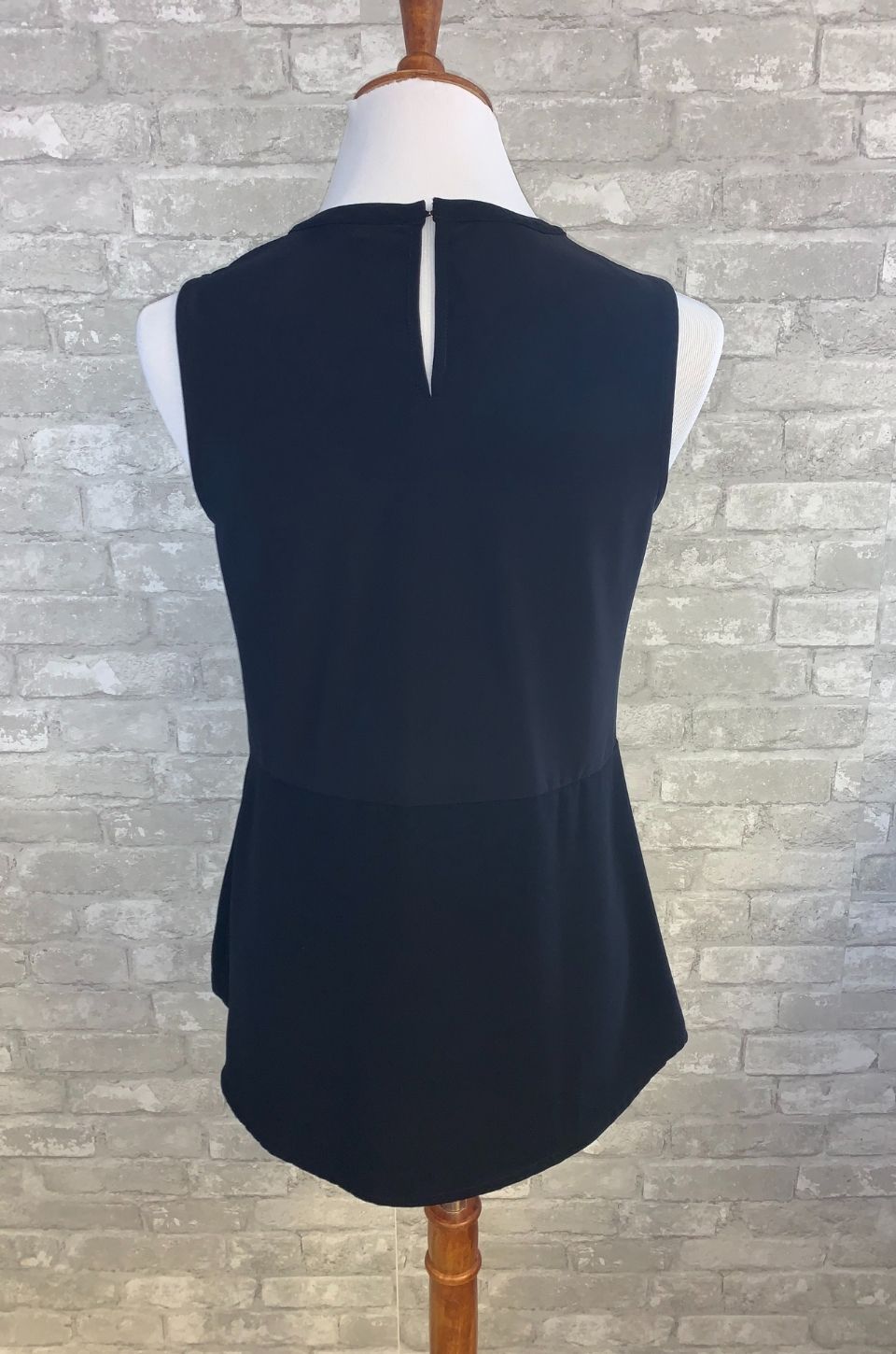 Pleated Peplum Nursing Tank Top - Black