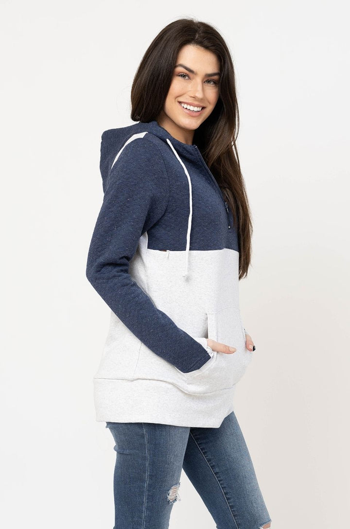 sporty nursing hoodie for breastfeeding