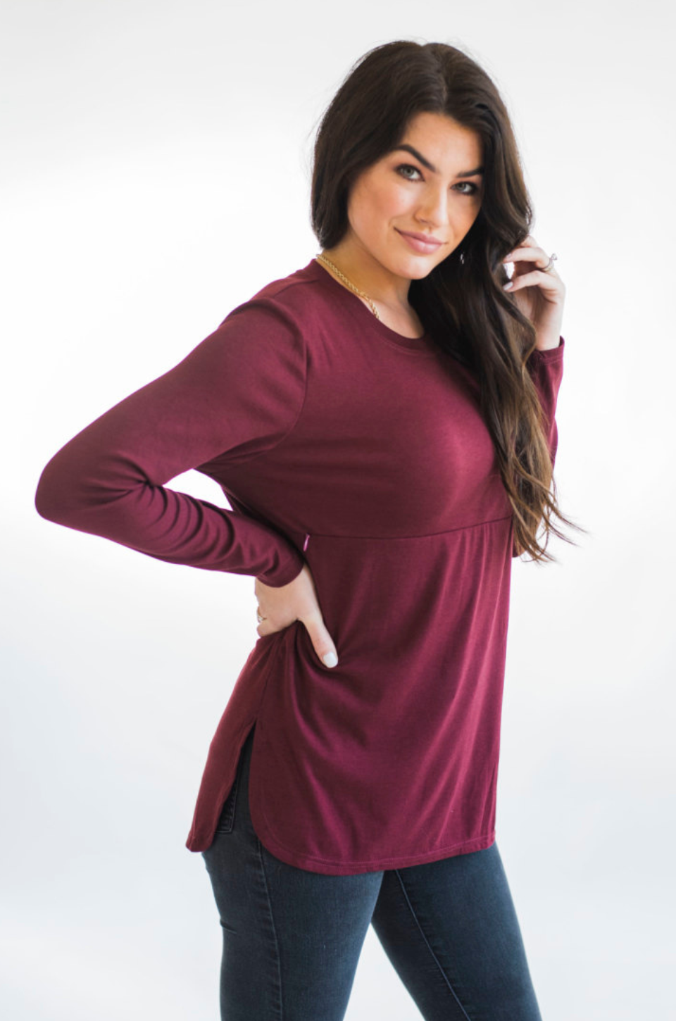 burgundy wine nursing top