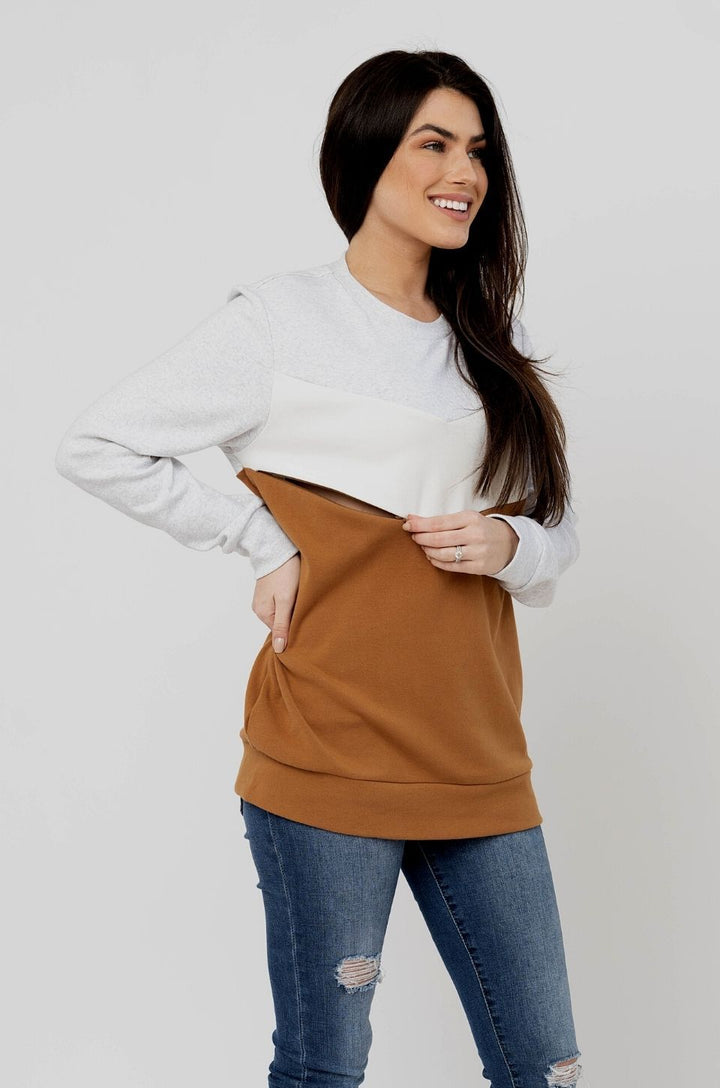 hidden zipper nursing top