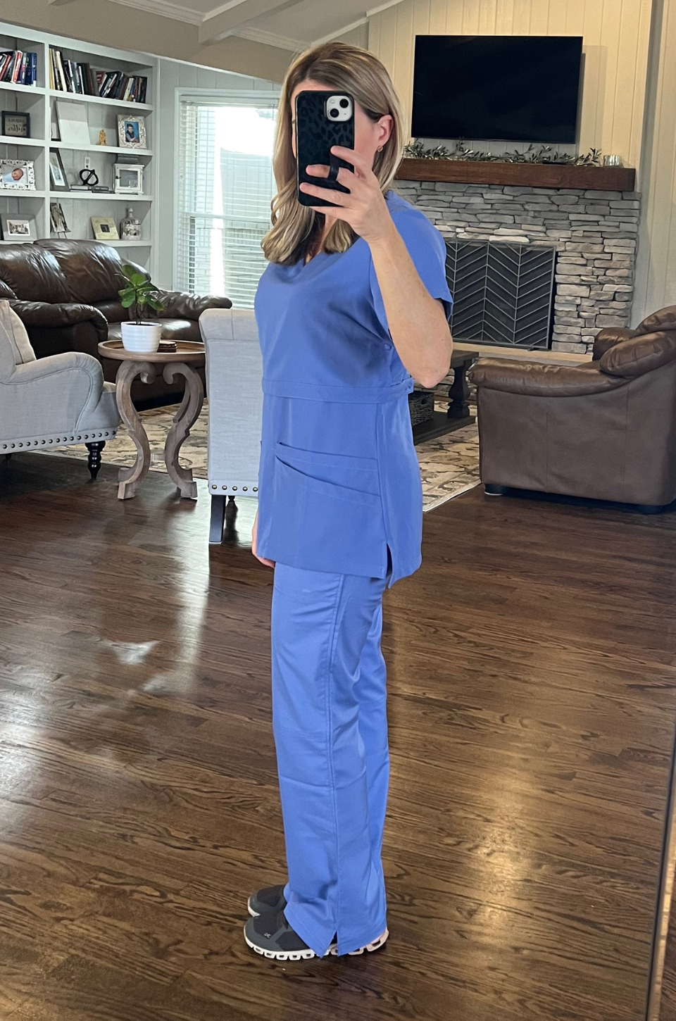 nursing scrubs ceil blue breastfeeding