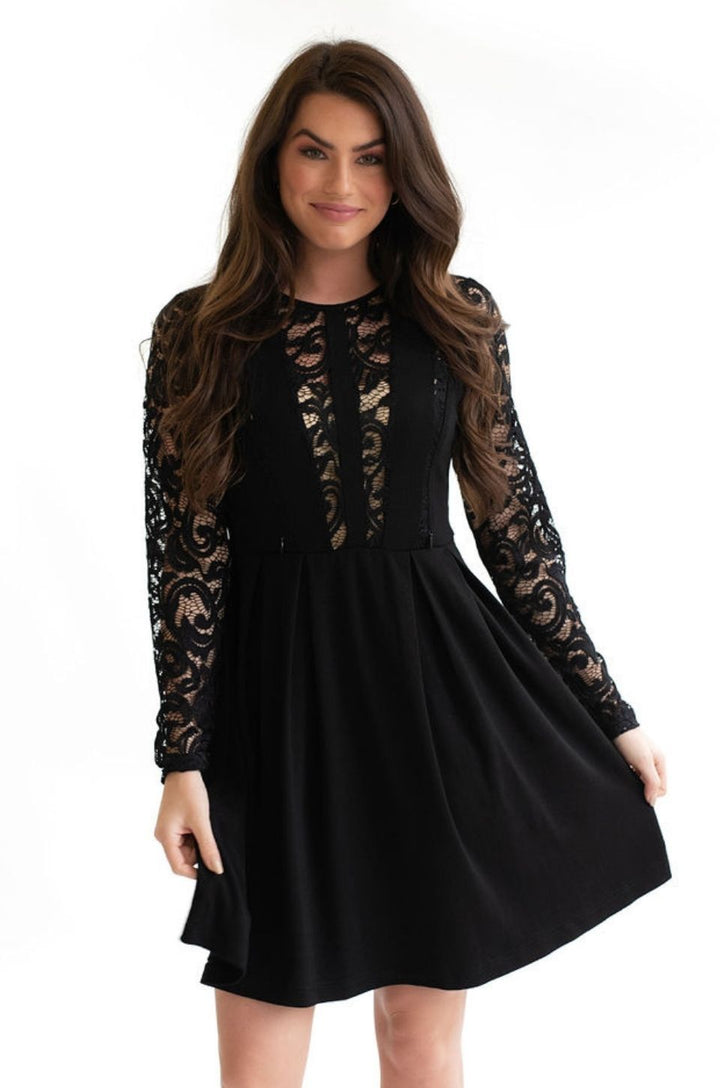 Black Lace Nursing Dress