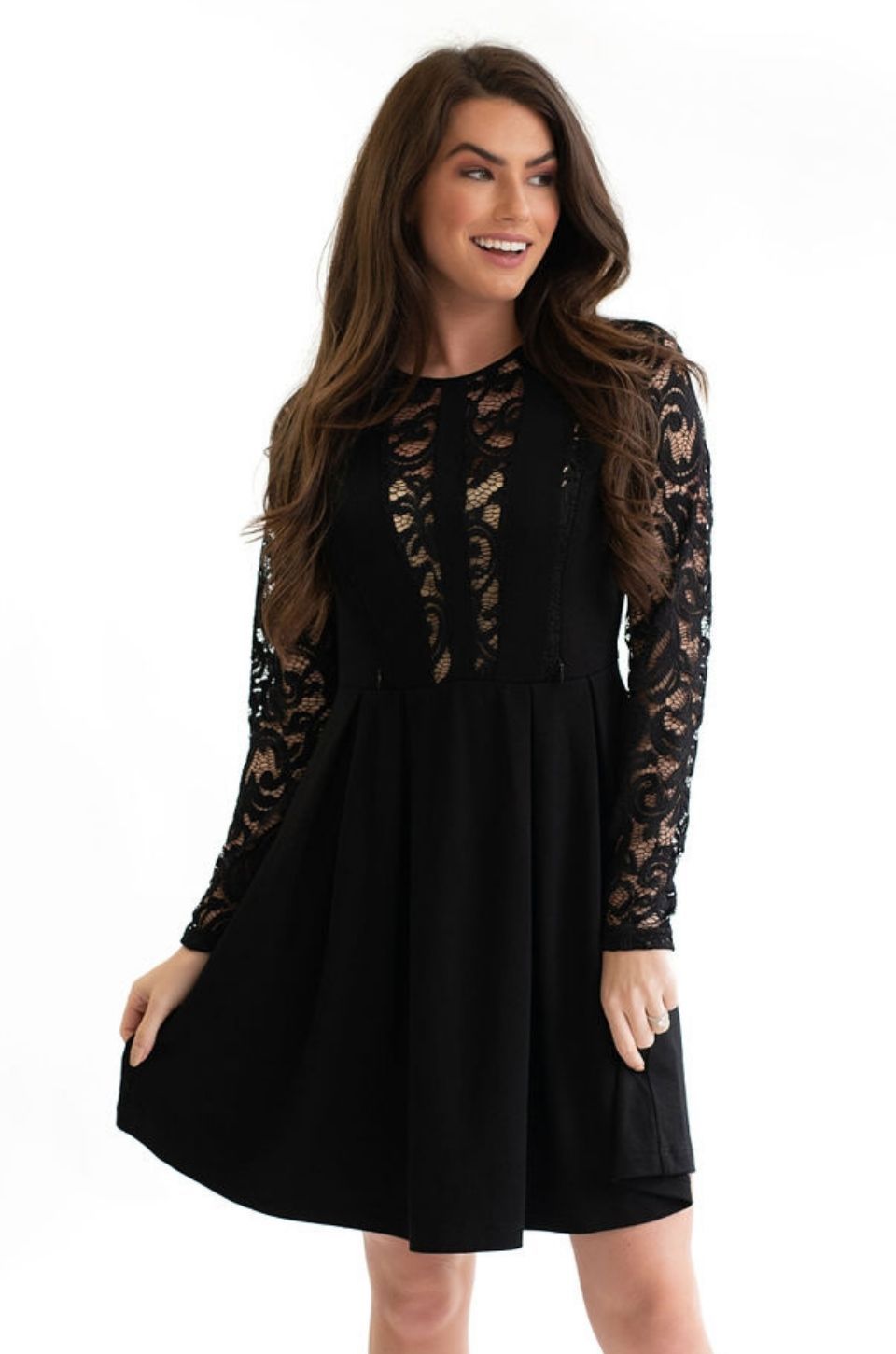 Black Lace Nursing Dress