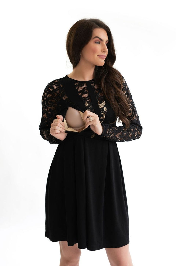 Black Lace Nursing Dress