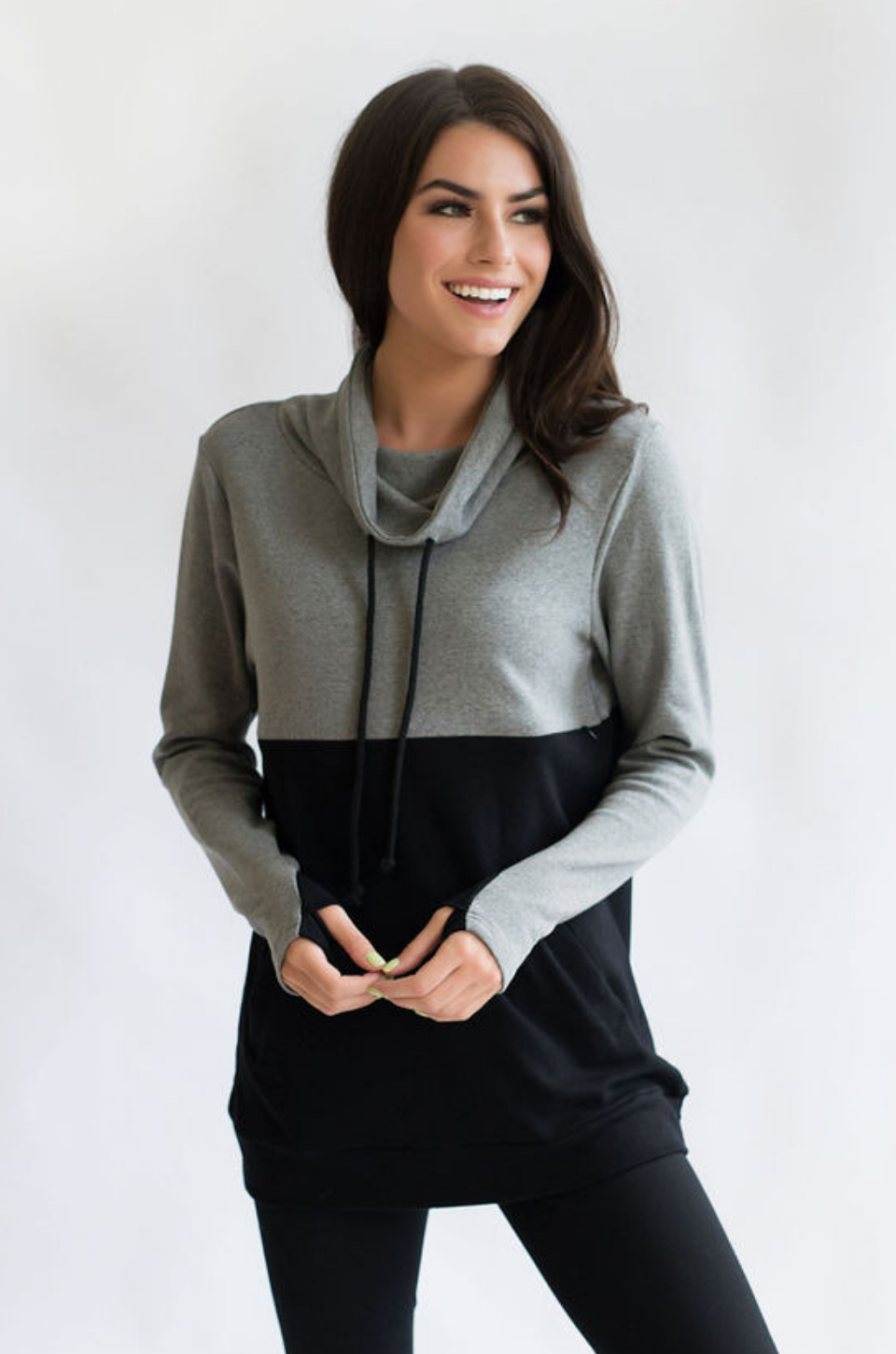 Lululemon Gray Grey Cowl Neck Sweatshirt Size 2 Long Sleeve Sweater with  Pockets