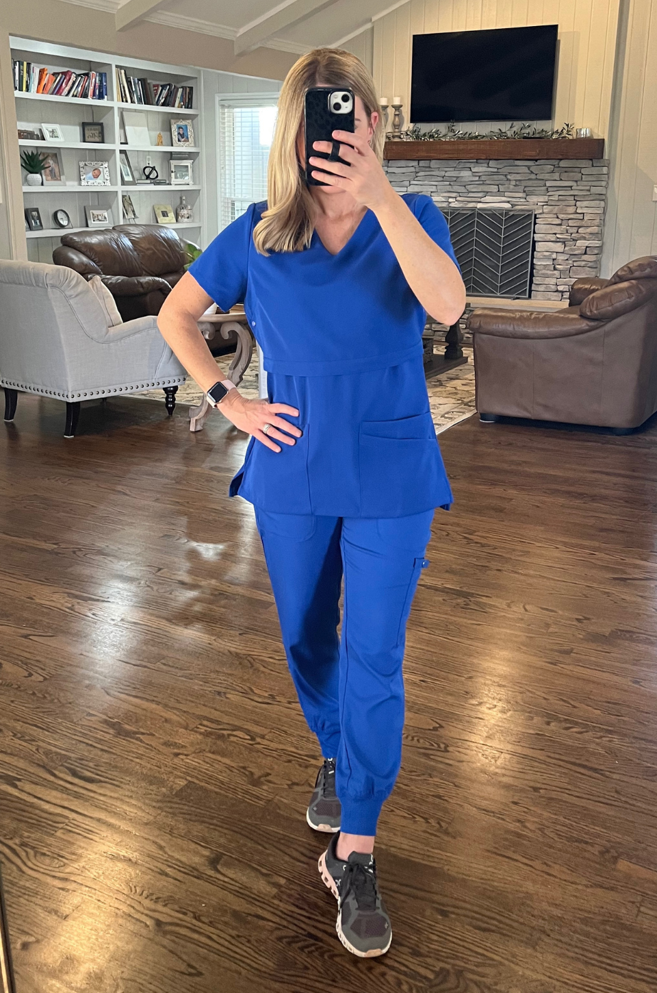 nursing scrubs for breastfeeding blue